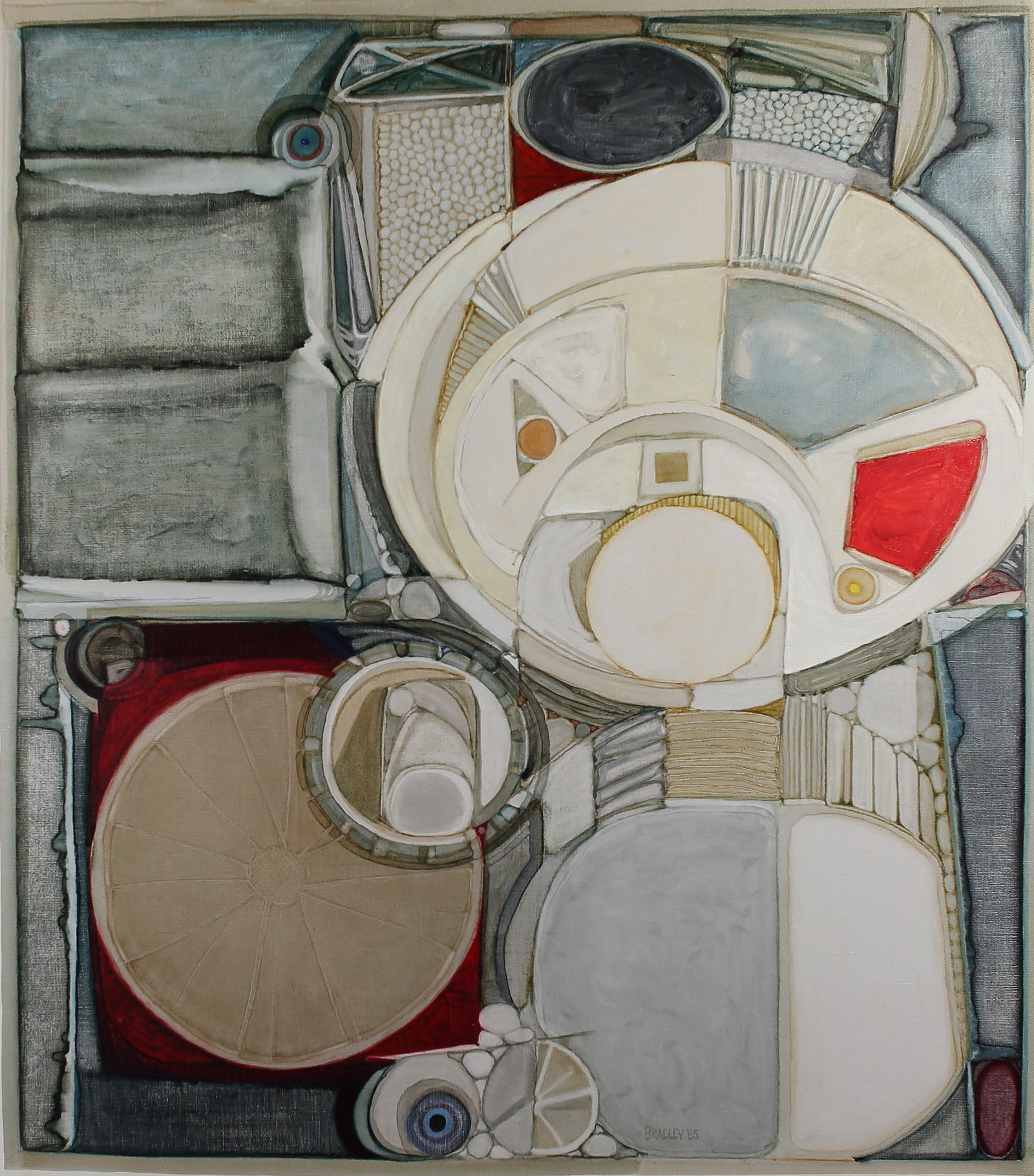 Don Bradley (Am. 20th Cent.), Composition #4 - From the Machine, 1965, oil on canvas (1 of 1)