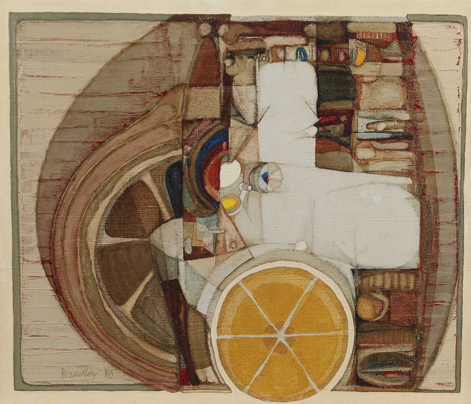 Don Bradley (Am. 20th Cent.), Composition #6 - From the Machine, 1965, oil on canvas (1 of 1)