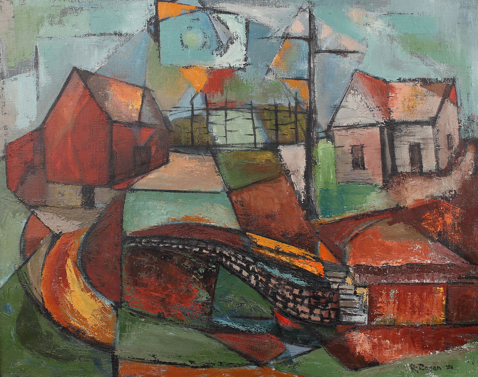 Robert Rogan (Am. 1922-2020), Landscape, 1956, oil on canvas (1 of 1)