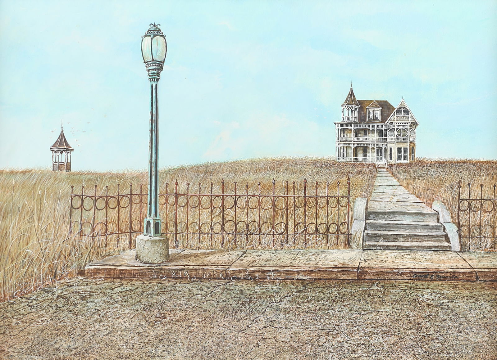 Ancel Nunn (Am. 1928-1999), Victorian House, oil on masonite: Victorian House, oil on masonite, 11 3/4 x 16, signed lower right: Ancel E Nunn