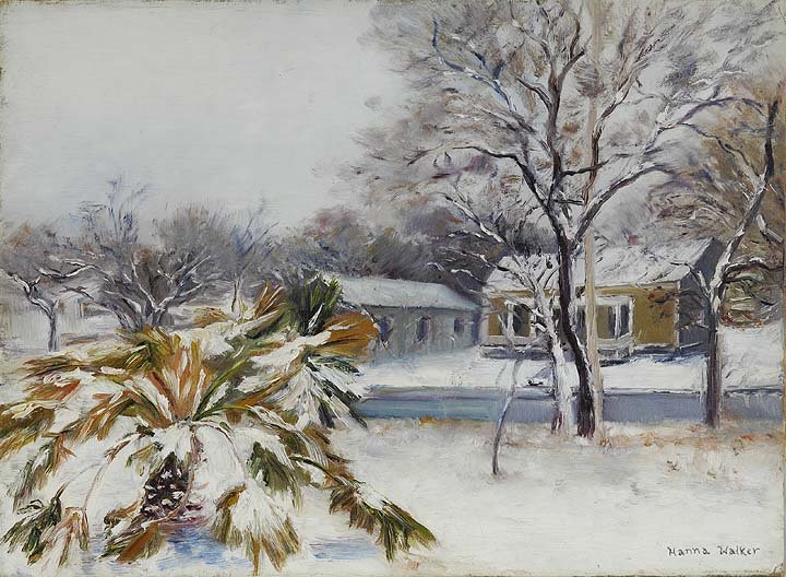 Oklan St, San Antoonio, 1926: Artist: Walker, Hanna (Am. 1876-1945) Title: Oklan St, San Antoonio, 1926 Medium: oil on canvasboard Dimensions: 16 x 20 Signed: lower right: Hanna Walker