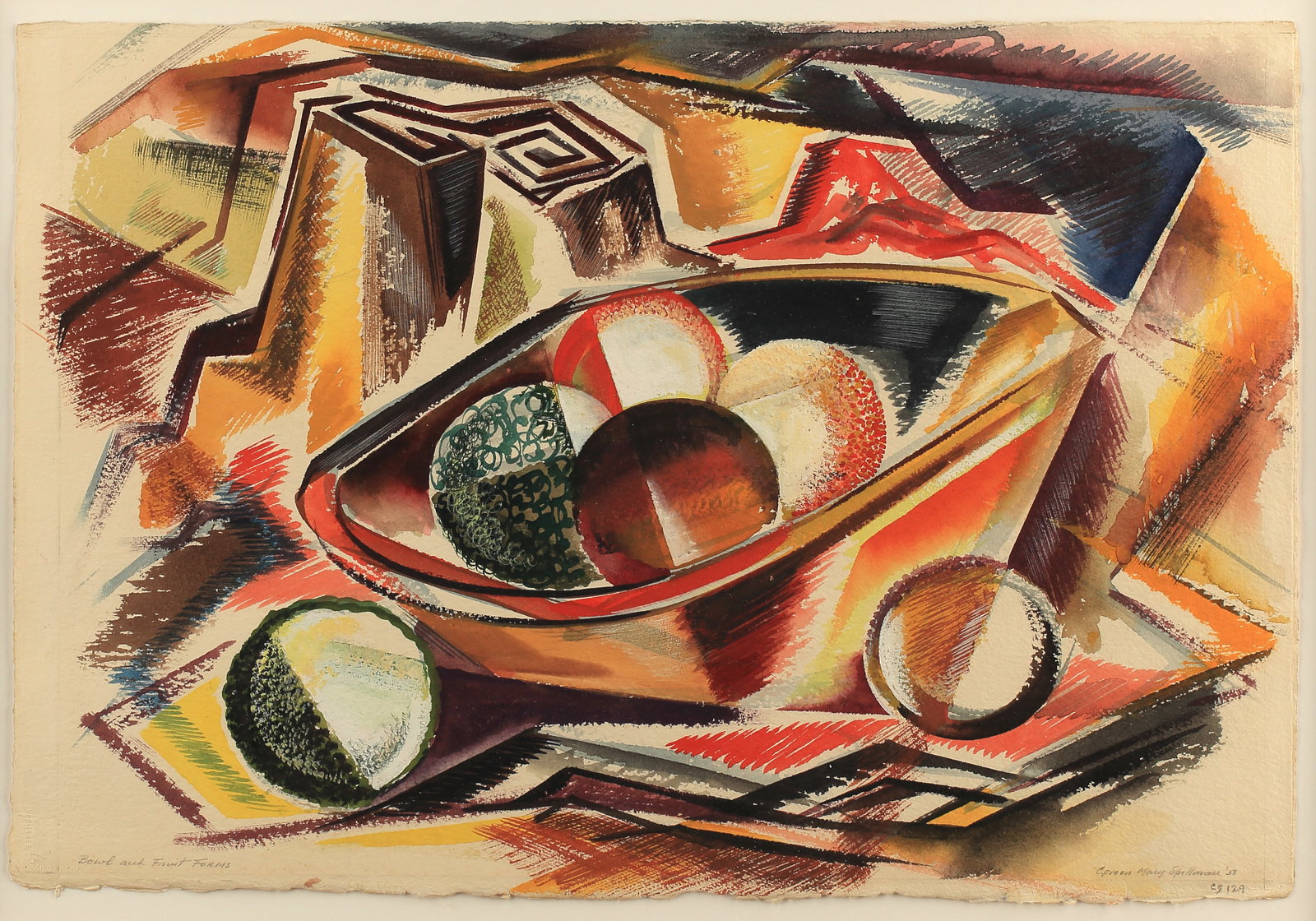 Coreen Spellman (Am. 1905-1978), Bowl and Fruit Forms, 1958 (1 of 6)