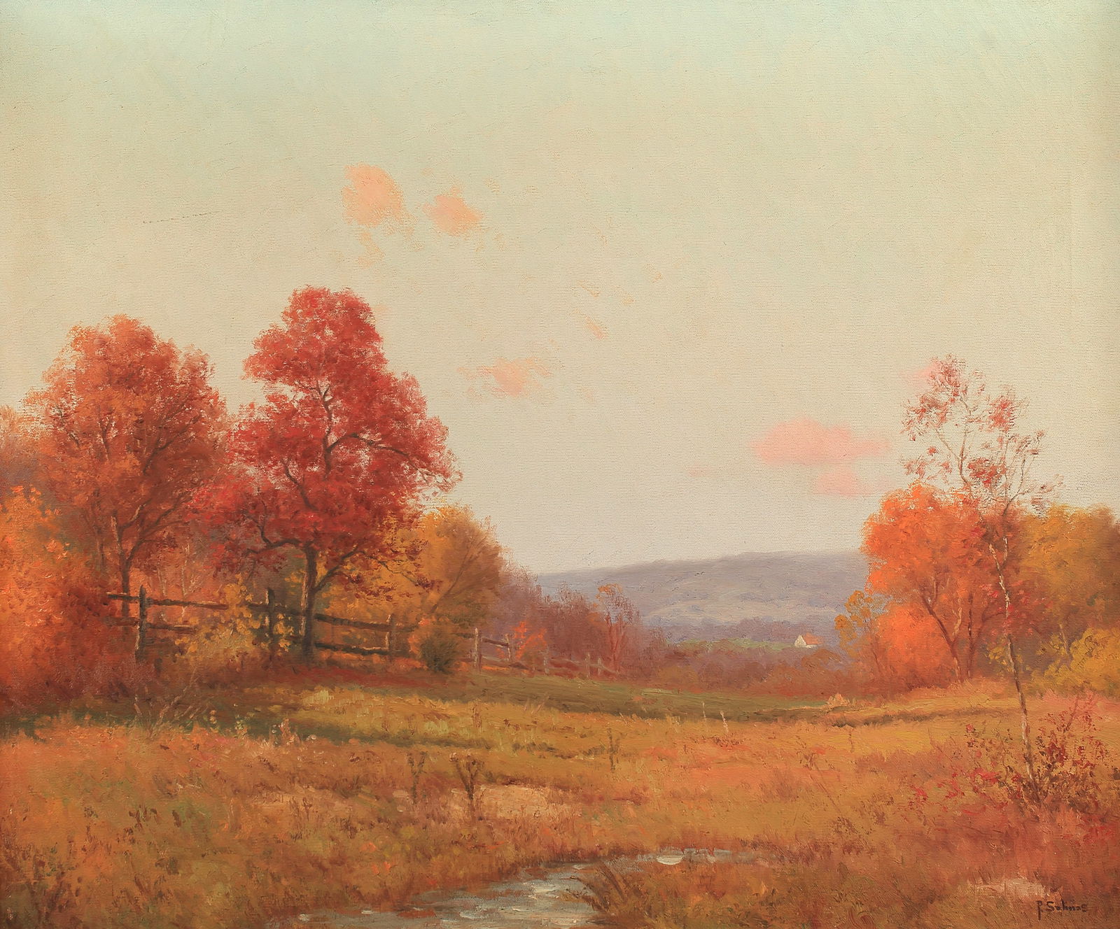 Porfirio Salinas (Am. 1910-1973), Autumn in the Texas Hill Country (1 of 1)