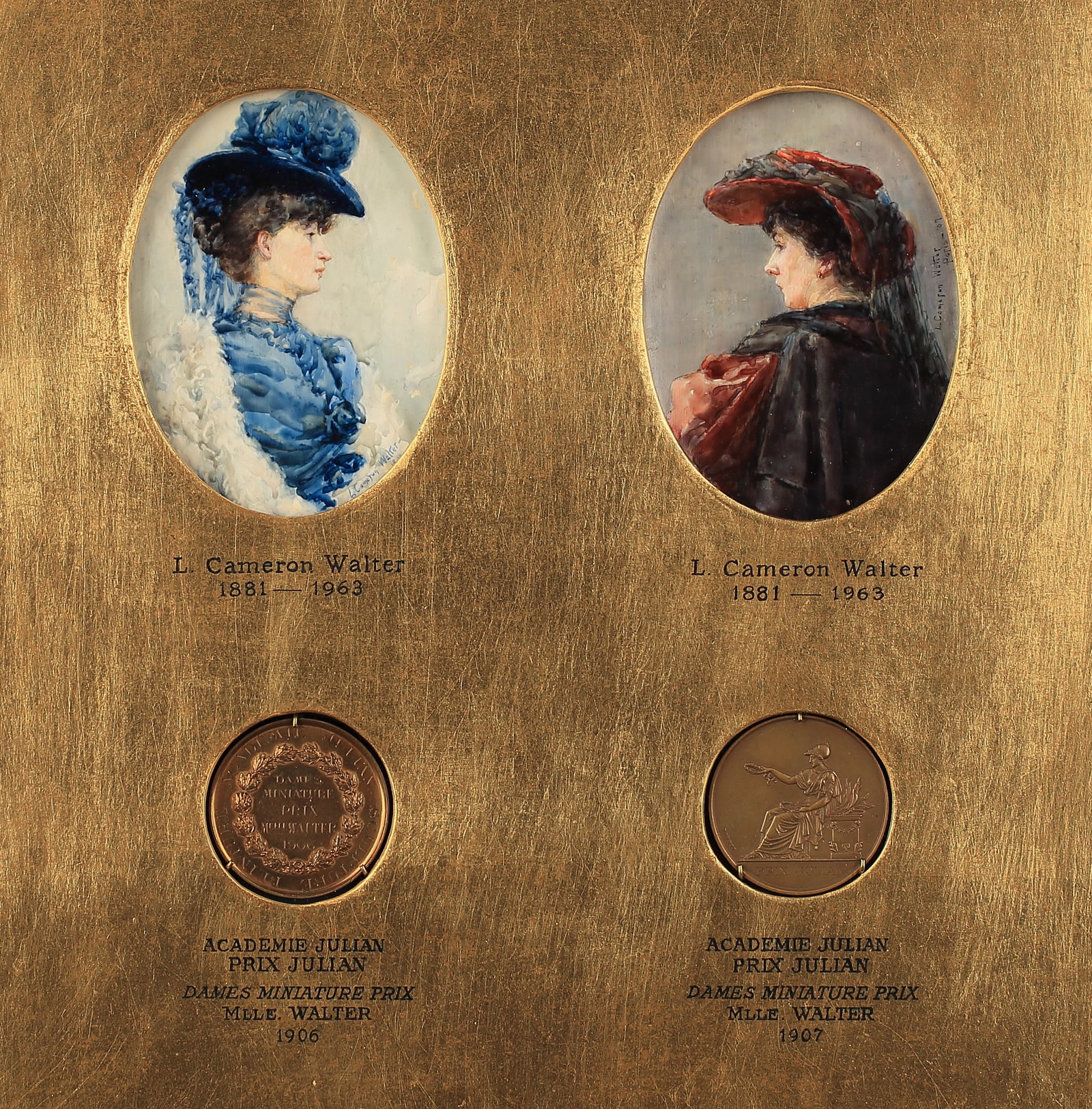 Louise Cameron Walter (Am. 20th Cent.), Pair of Miniature Portraits, 1906 & 1907 (1 of 1)