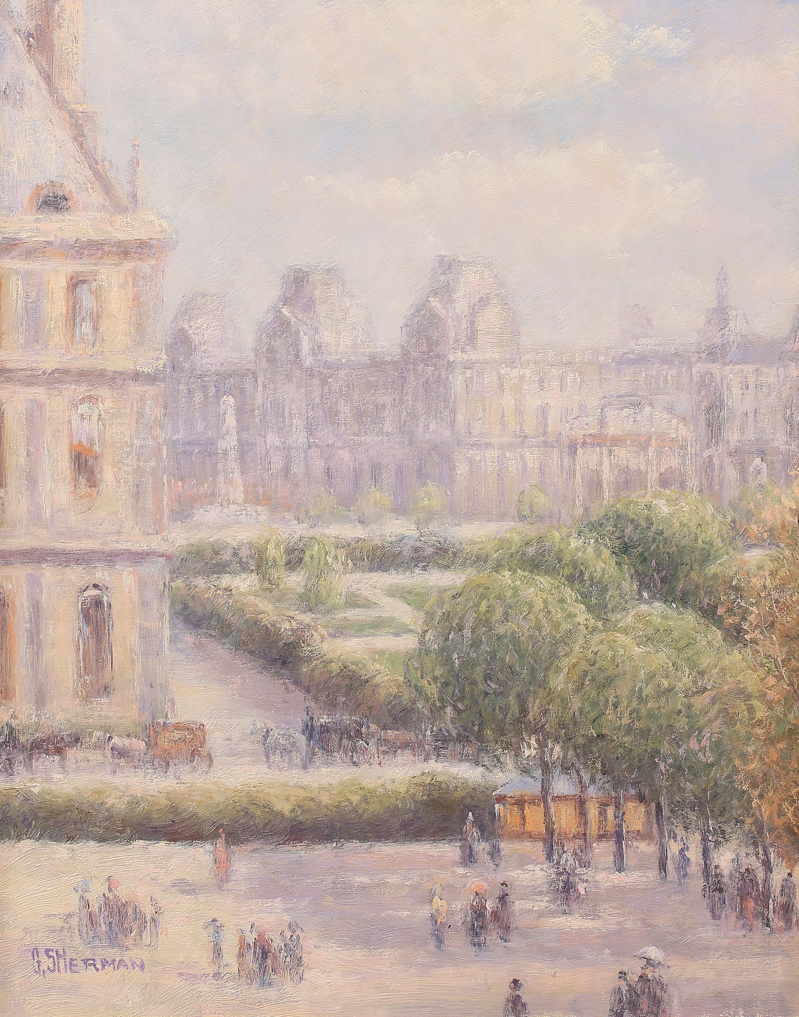 Gail Sherman Corbett (Am. 1871-1952), Winter View of the Louvre from Tuileries Garden (1 of 1)