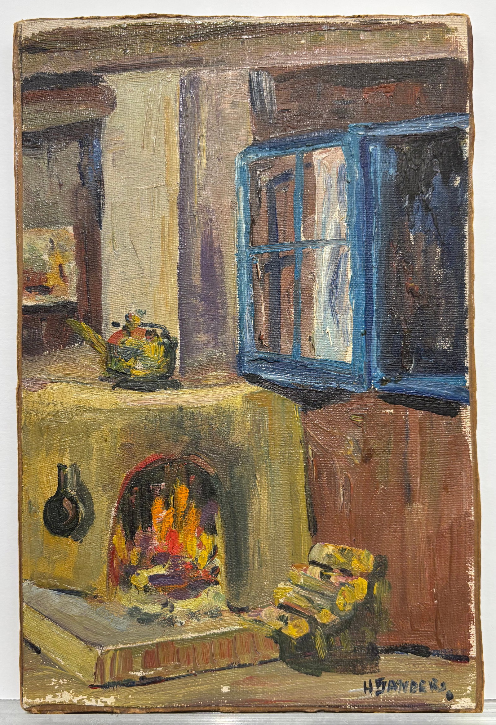 Hedwyn Sanders (Am. 1885-1951), Set of Two Works: (a) The Cookstove, oil on canvs board 9 1/2 x 6 (1 of 2)