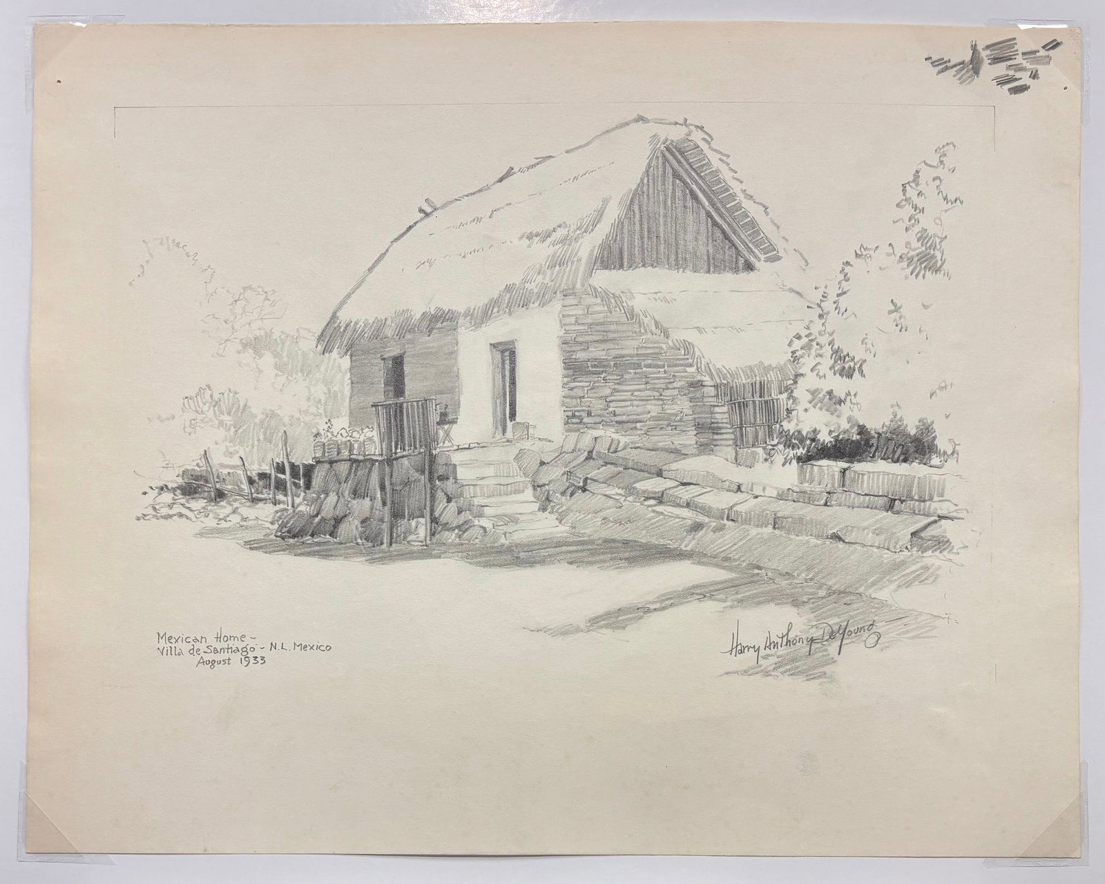 Harry Anthony Deyoung (Am. 1893-1956), Set of Three Works: (a) Mexican Home - Villa de Santiago - (1 of 3)