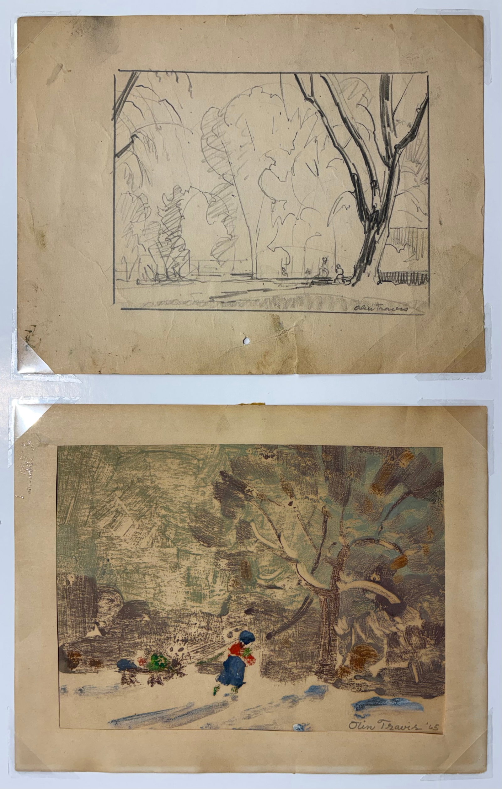 Olin Travis (Am. 1888-1974), Set of Two works: Landscapes (1 of 1)