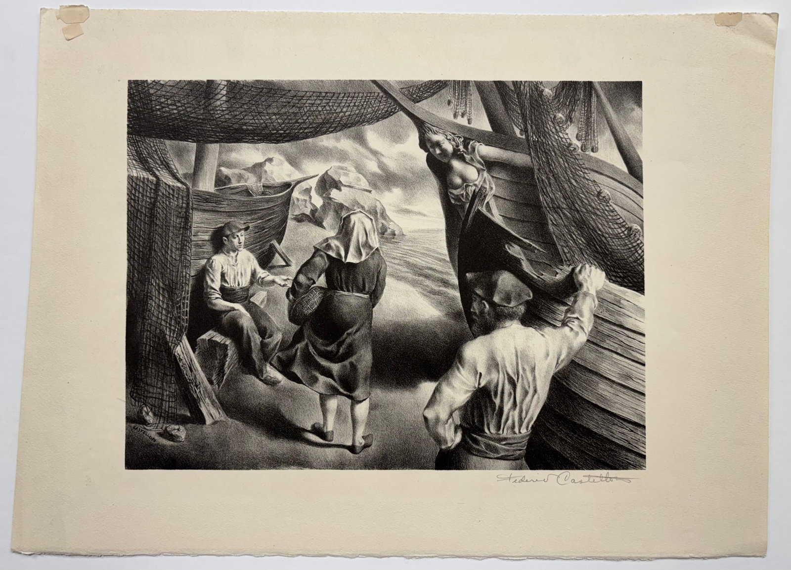 Federico Castellon (Am. 1914-1971), By the Arks (1 of 1)