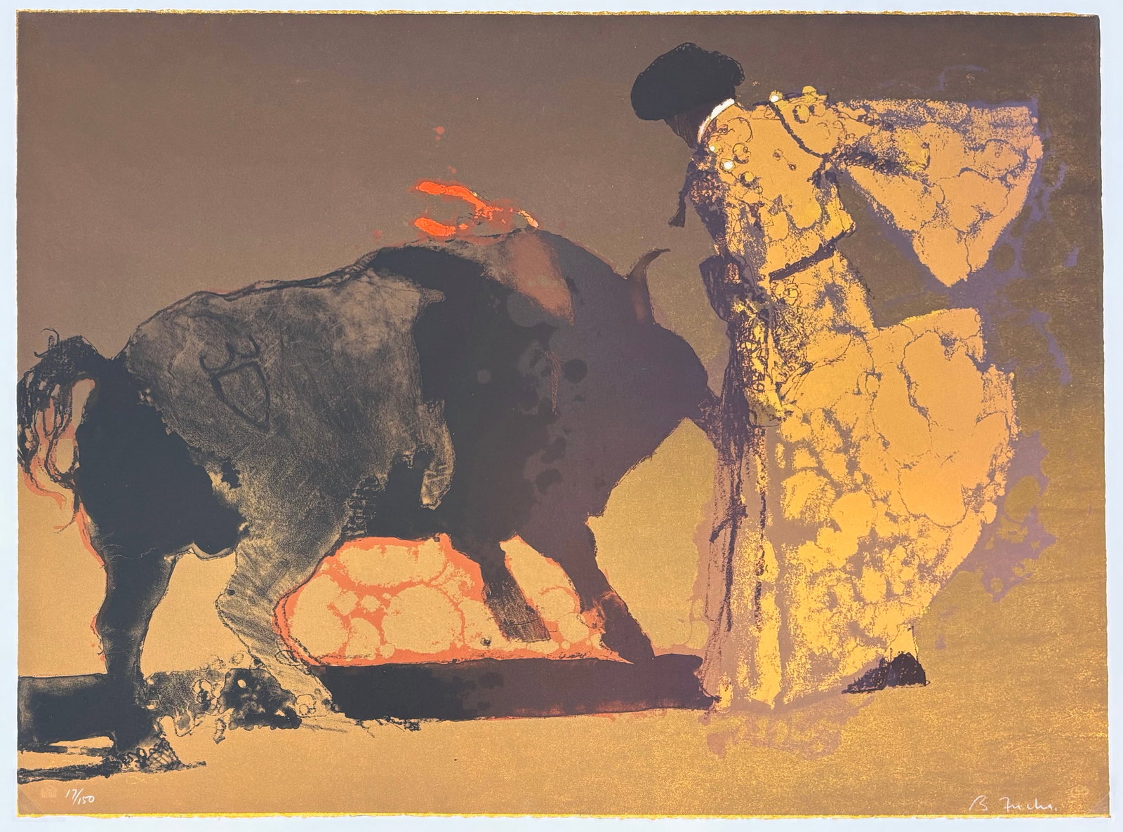 Bernie Fuchs (Am. 1932-2009), Bullfighter and Bull, ed. 150 (1 of 1)