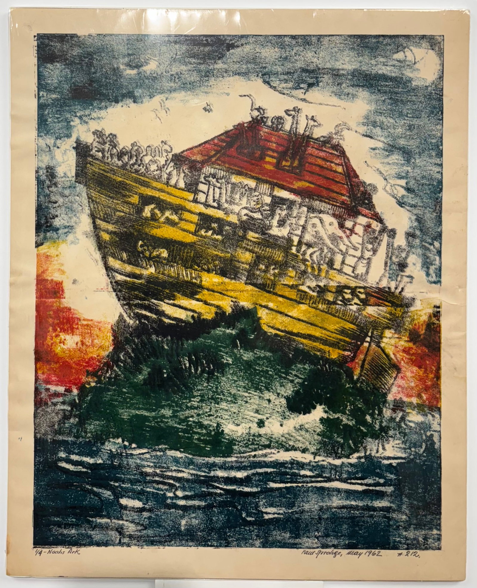 Paul Sprohge (Am. 20th Cent.), Set of Two Works: (a) Oil, ed. 6, March 1958, color print 16 x 13, - 2