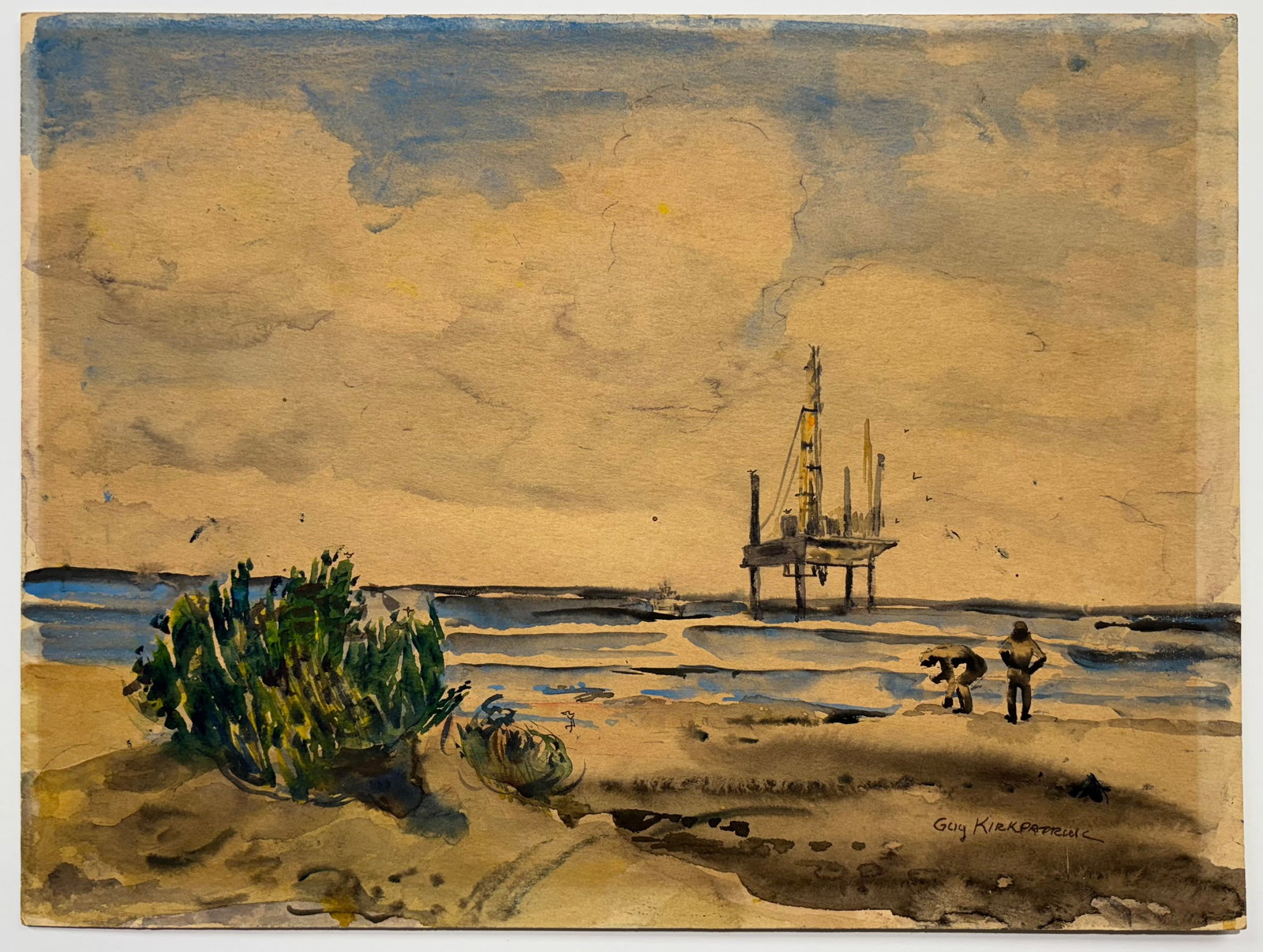 Guy Kirkpatrick (Am. 1911-2001), Galveston, September 1961: Galveston, September 1961, watercolor on paper, 12 x 15 7/8, signed lower right: Guy Kirkpatrick