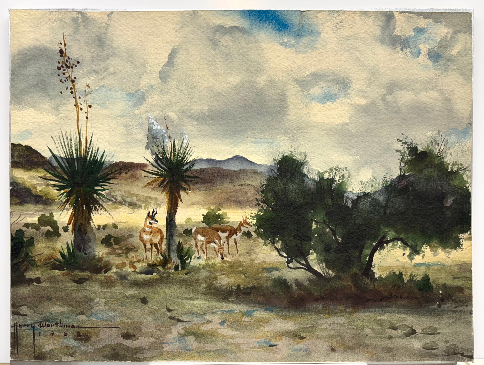 Harry Worthman (Am. 1909-1989), Set of Three Works: (a) Landscape, watercolor on paper 10 x 14, - 2