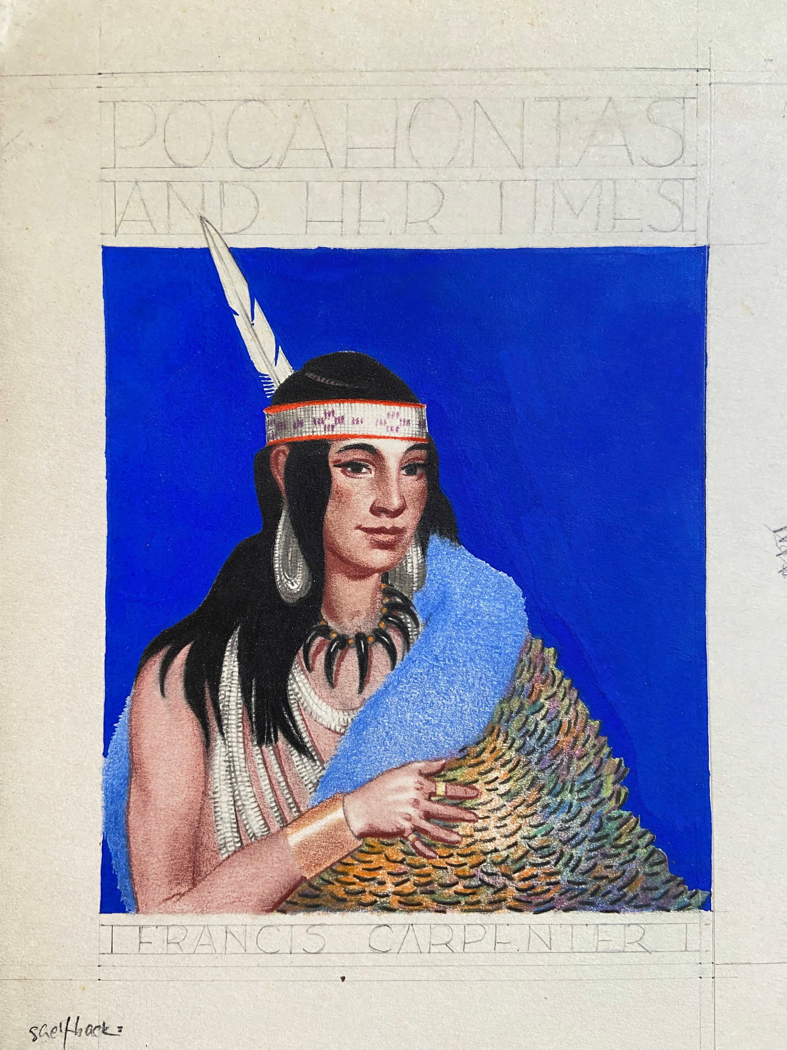 William Langdon Kihn (Am. 1898-1957), Set of Two Works: (a) Pocahontas and Her Times, book cover (1 of 2)