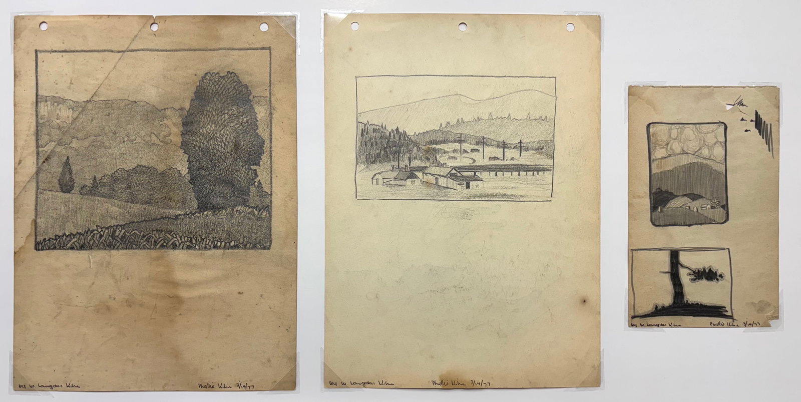 William Langdon Kihn (Am. 1898-1957), Three Landscape Drawings (1 of 4)