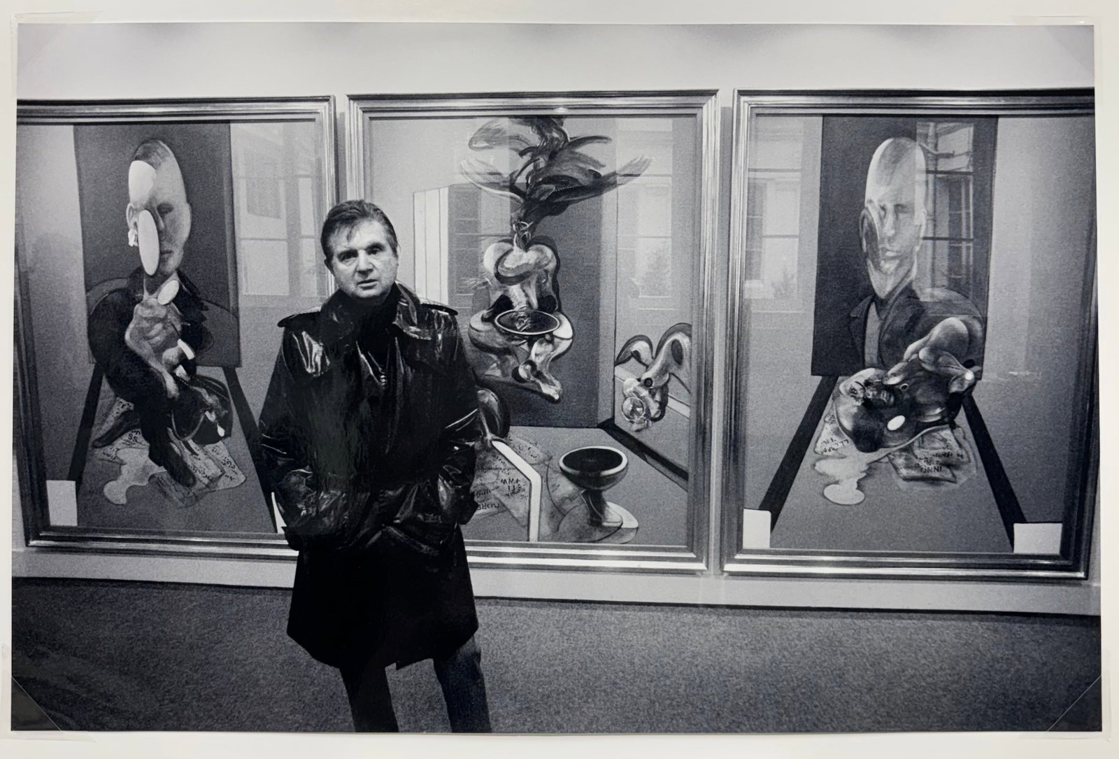 John Minihan (Irish born 1946), Francis Bacon, Paris, 1977: Francis Bacon, Paris, 1977, photograph, 10 3/8 x 16