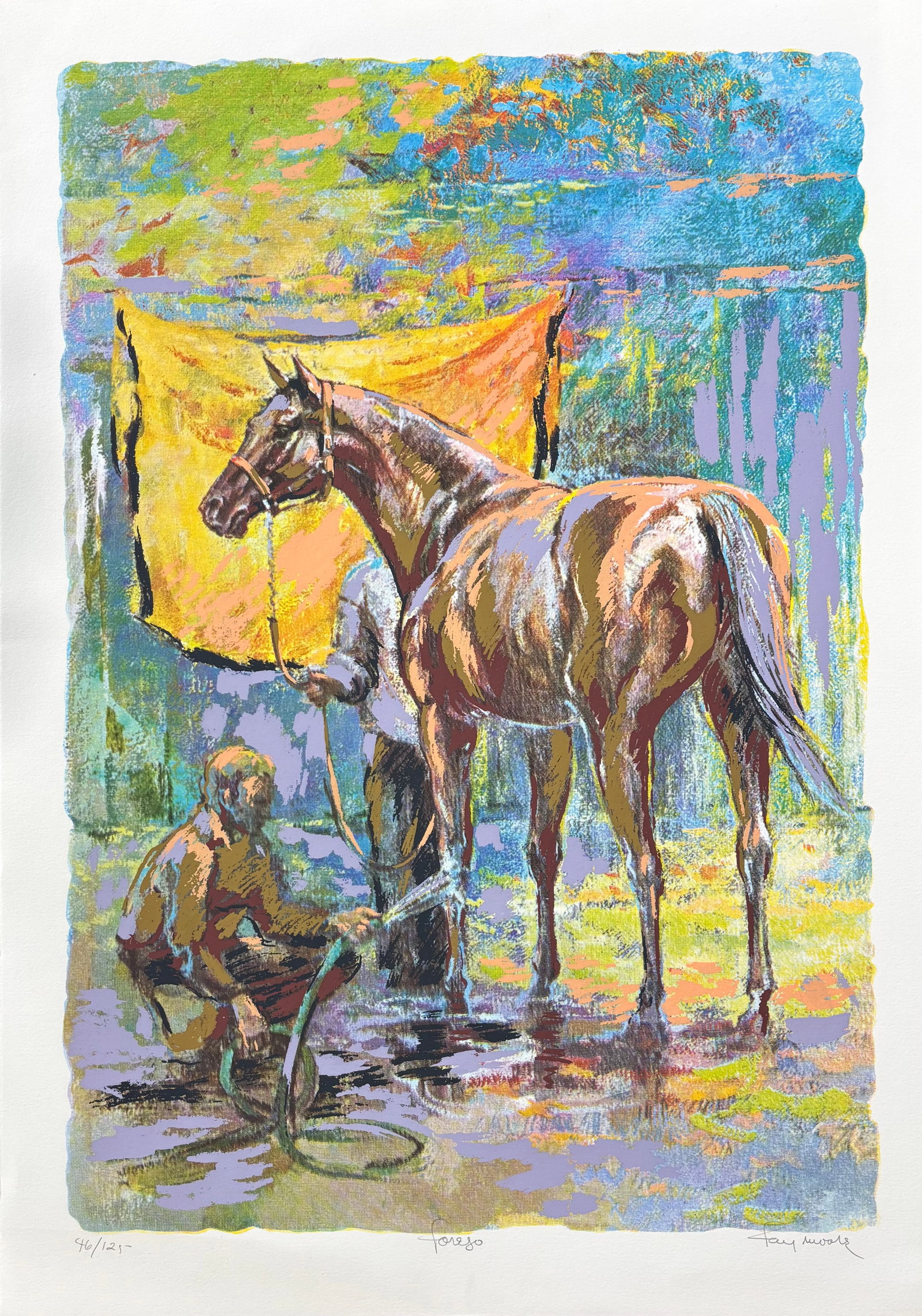Fay Moore (Am. 1920-2016), Set of Three Works: (a) Forego, ed. 125, print on paper 29 x 20, signed (1 of 3)