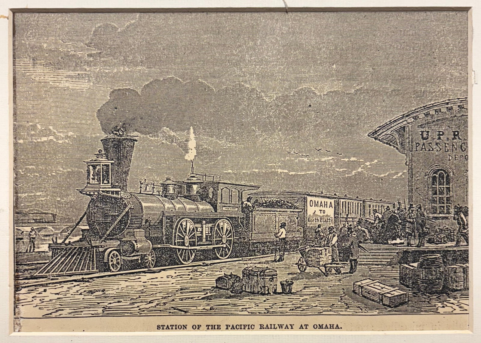 Set of 4 Prints: (a) A Street In Denver, Colorado; (b) Station of the Pacific Railway at Omaha - 2