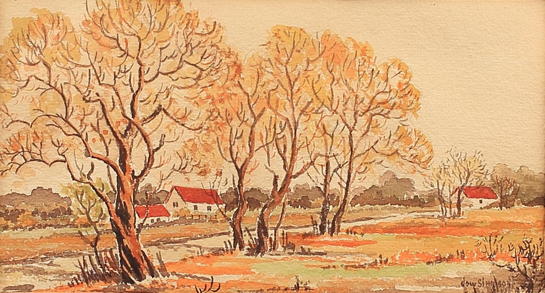 Dow Simpson (Am. 1907-1956), Red Housetops (1 of 1)
