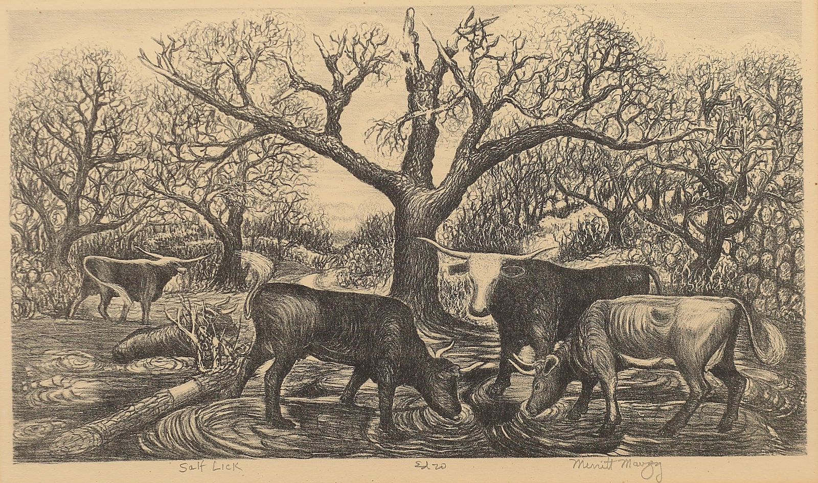 Merritt Mauzey (Am. 1898-1973), Salt Lick, ed. 20 (1 of 1)