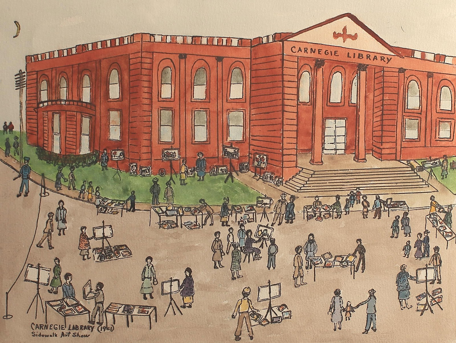 Sweetie Ladd (Am. 1902-1991), Carnegie Library Sidewalk Art Show, artist proof, 1961 (1 of 1)