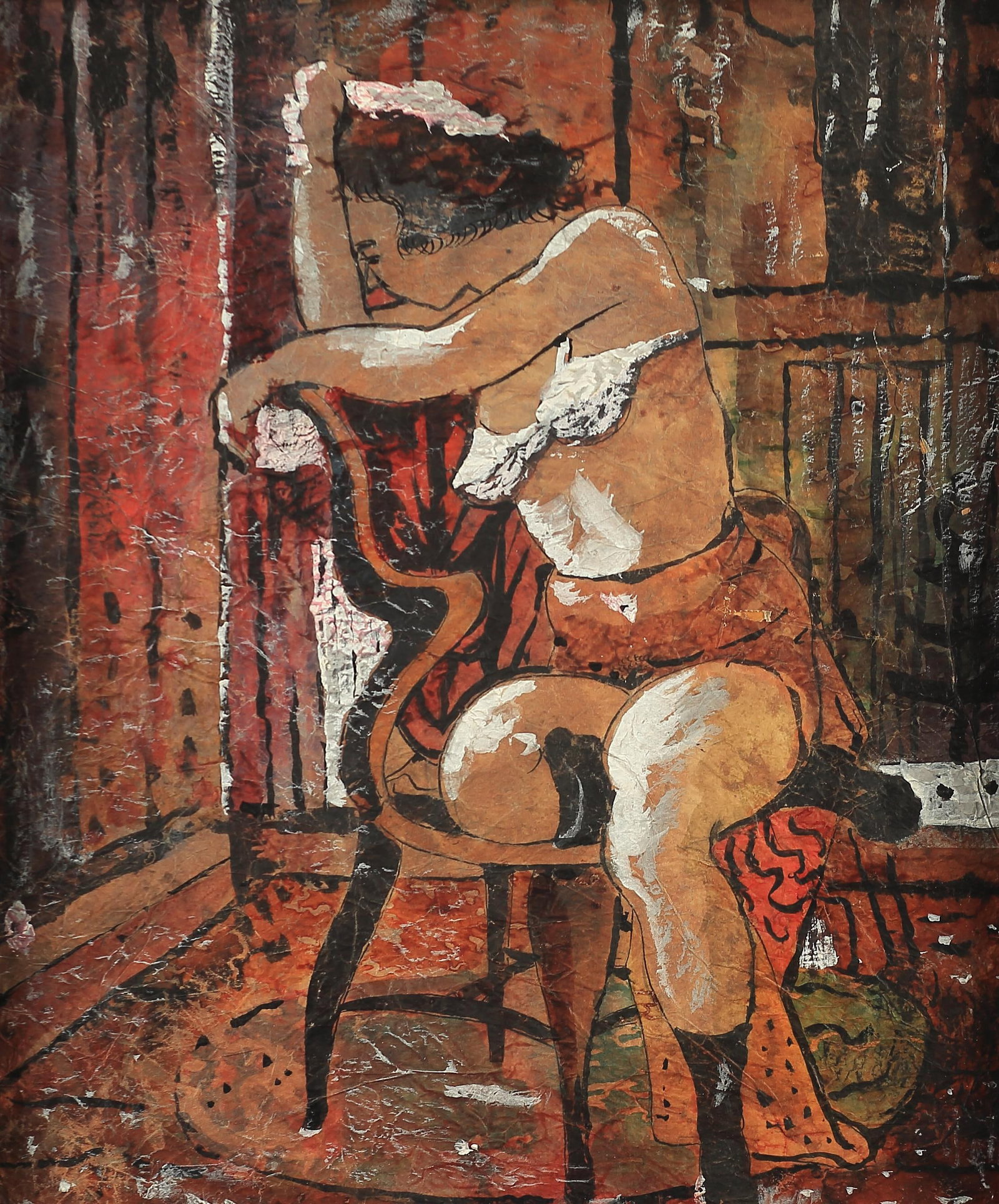 Harry Carnohan (Am. 1904-1969), Seated Dancer: Harry Carnohan (Am. 1904-1969), Seated Dancer, gouache on paper laid down on board 16 x 13 1/2