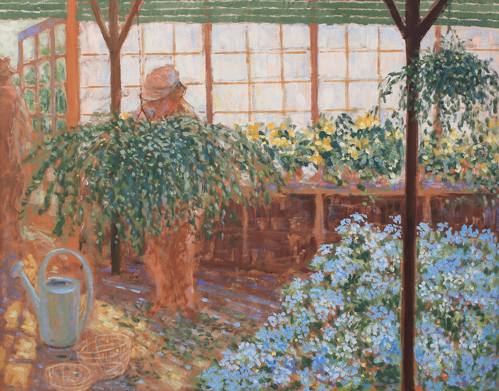 Donald Vogel (Am. 1917-2004), Repairing Fern Basket (1 of 1)