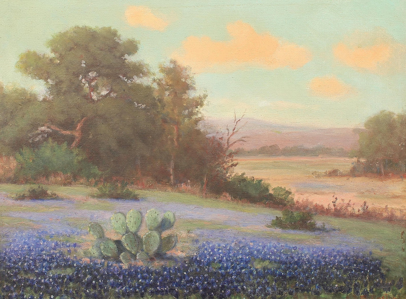 Rufus Post (Am. 1868-1954), Field of Bluebonnets and Cactus, c. 1940 (1 of 1)