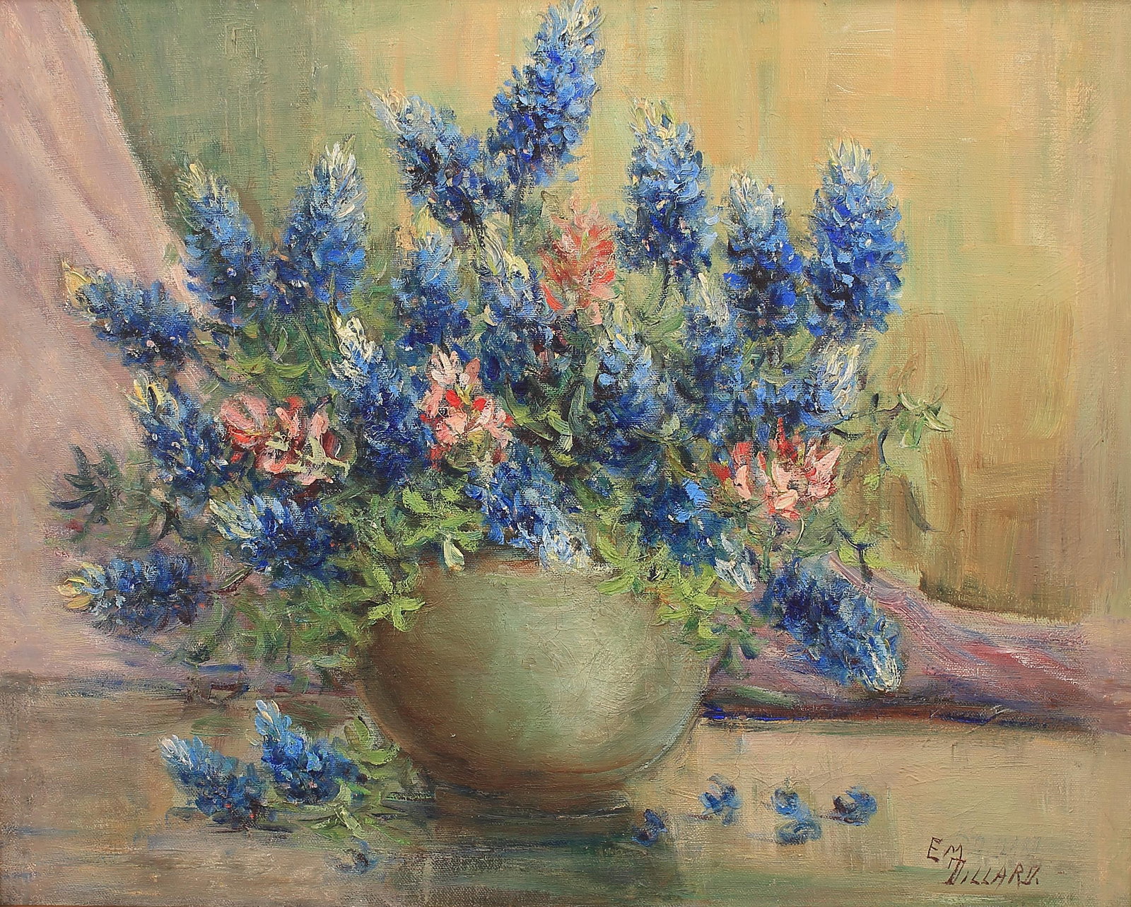 Emily Dillard (Am. 1879-1968), Vase of Bluebonnets (1 of 1)