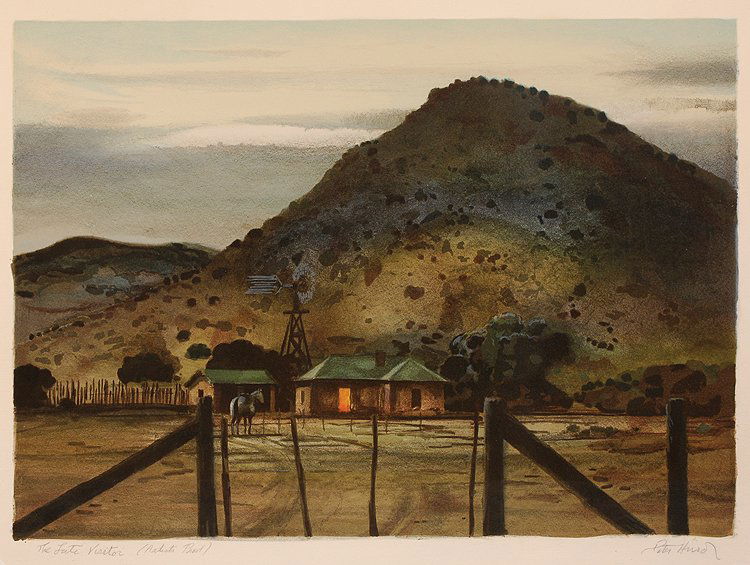 The Late Visitor, AP: Hurd, Peter (Am. 1904-1984) The Late Visitor, AP serigraph 14 1/2 x 19 3/4 SLR: Peter Hurd