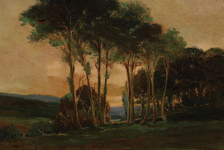 Landscape, Fort Worth, TX: Clausen, Alfred Bruno Leopold (Am. 1883-1974) Landscape, Fort Worth, TX oil on canvas 14 x 20 SLR: AB Clausen