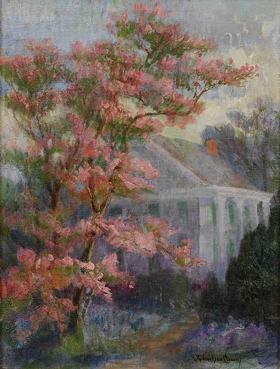 Nester Valley: Cherry, Emma Richardson (Am. 1859-1954) Nester Valley oil on canvas 16 x 12 SLR: E Richardson Cherry