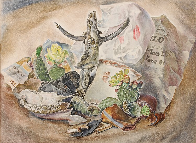 Santo on U.S. 64: Latham, Barbara (Am. 1896-1989) Santo on U.S. 64 watercoloron paper 20 x 27 SLL: Barbara Latham