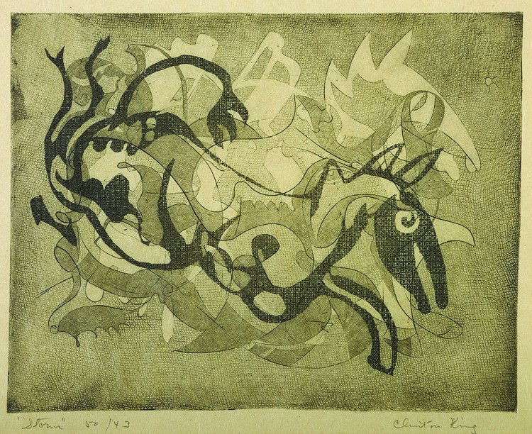 Storm, Ed. 5/43: King, Clinton B. (Am. 1901-1979) Storm, Ed. 5/43 etching with mezzotint 7 x 9 SLR: Clinton B. King