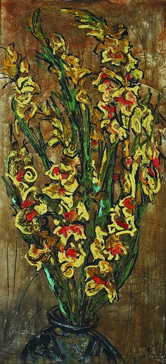 Gladioulus: King, Clinton B. (Am. 1901-1979) Gladioulus oil on canvas 43 x 20 SLR: Clinton King 57