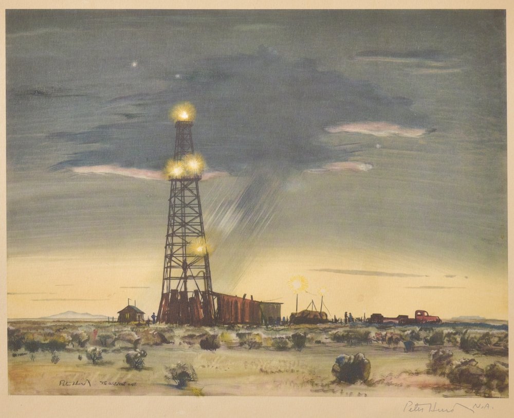 Peter Hurd, The Wild Cat Well, serigraph: 10 x 13 inches, signed lower right in pencil: Peter Hurd