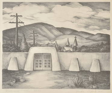 Verda Ligon, Wall & Crosses, Ed. 25, lithograph: 9 7/8 x 11 5/8 inches, signed lower right: Verda Ligon