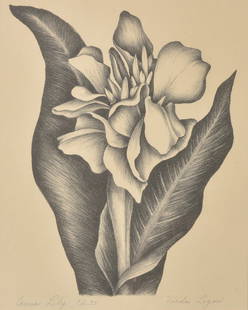 Verda Ligon, Calla Lily, Ed. 35, lithograph: 13 x 11 inches, signed lower right: Verda Ligon