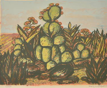 Mary Lightfoot, Cacti, serigraph: 12 1/2 x 15 3/4 inches, signed across bottom: Cacti, Mary Lightfoot