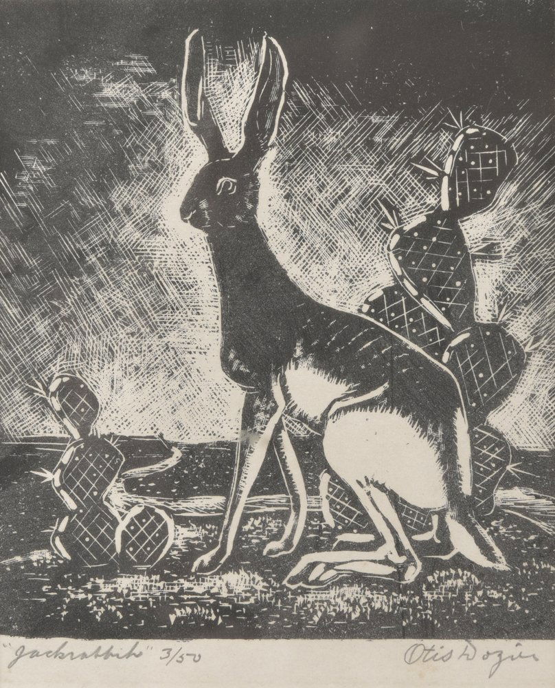 Otis Dozier, Jackrabbit ed. 3/5, woodblock (1 of 3)