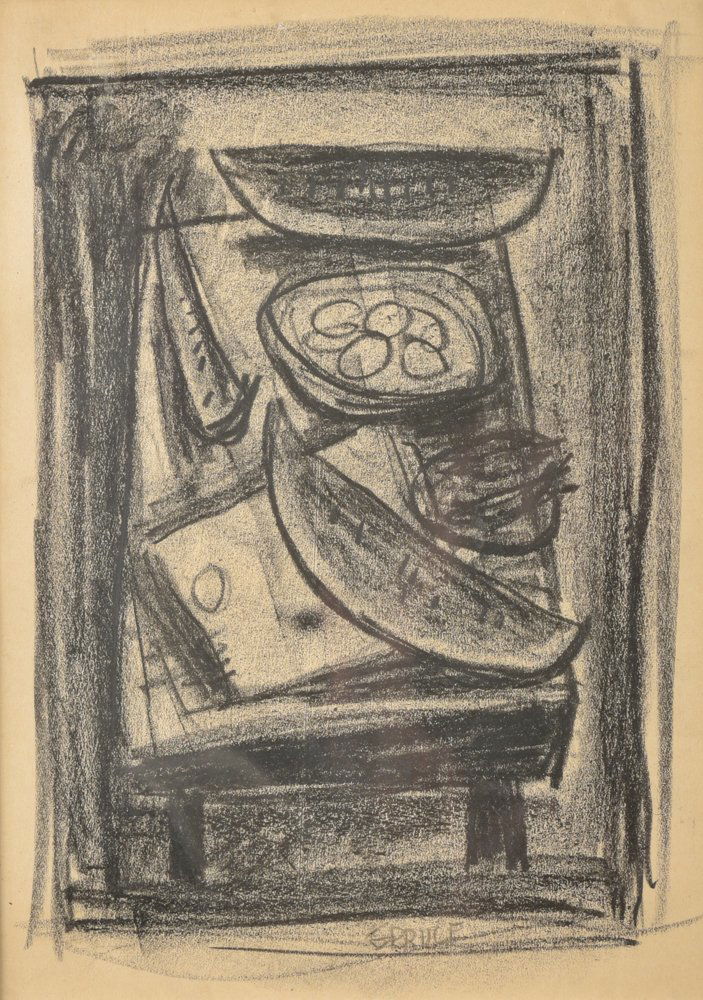 Everett Spruce, Still Life, graphite on paper (1 of 3)