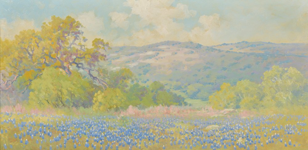 Alice Chilton, Bluebonnet Landscape, oil on canvas (1 of 3)