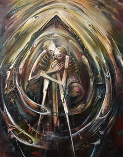 Sharon  Kopriva, Deliverance, 1987, oil on canvas: 60 x 48 inches, signed lower right: Kopriva, also on reverse: Sharon Kopriva, Deliverance, 1987 SK89301