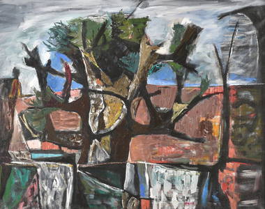 Everett Spruce, Broken Tree, 1950, oil on canvas