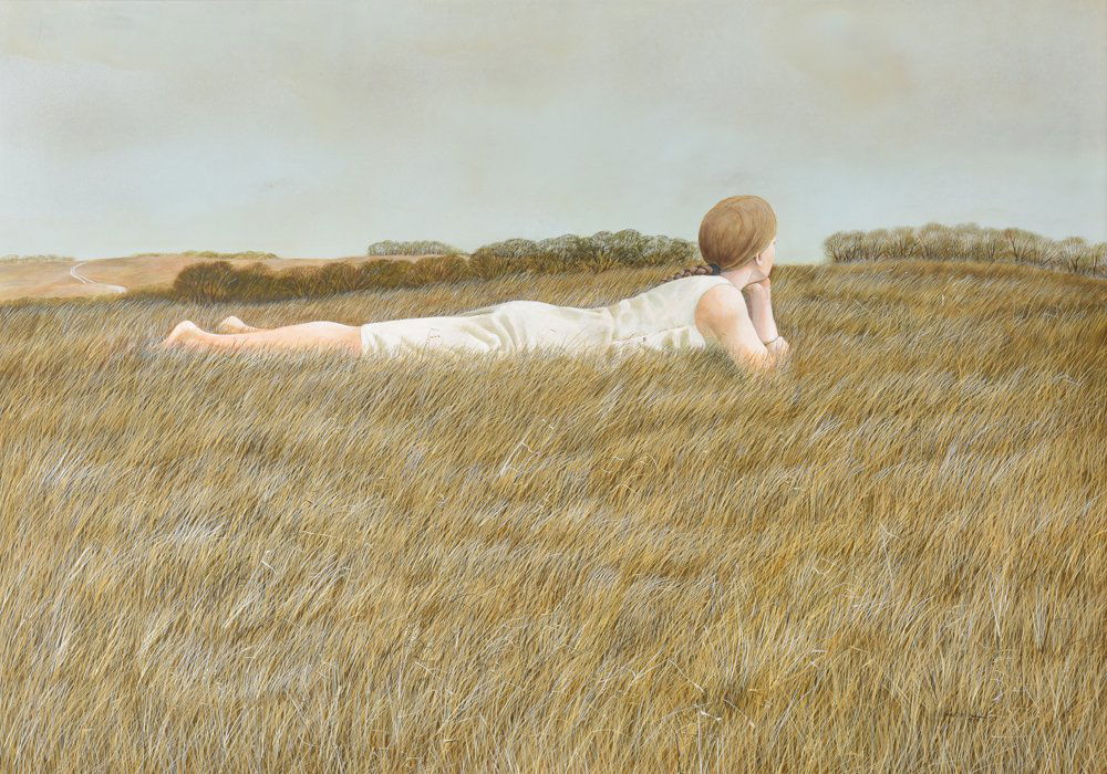 Ancel E. Nunn, The Secret Place, 1979, acrylic on: board. 22 x 30 inches, signed lower right: Ancel Nunn 1979