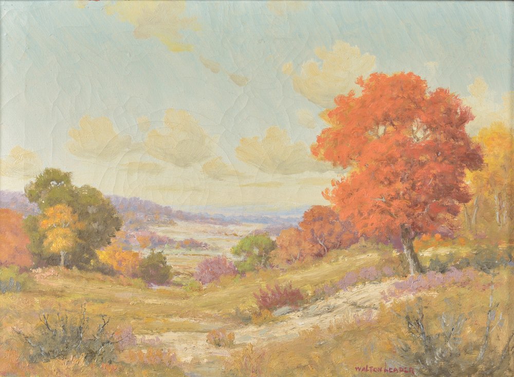 Walton Leader, In Autumn Time, oil on canvas: 12 x 16 inches, signed lower right: Walton leader