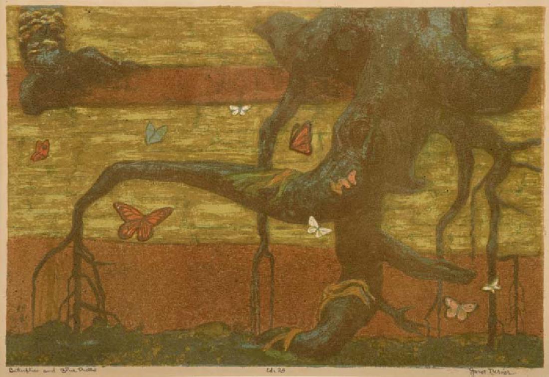 Janet Turner, Butterflies & Blue Roots, Ed, screenprint (1 of 1)