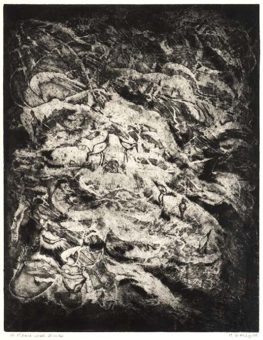 Constance Forsyth, A Place with Birds, eching with: 12 1/2 x 9 1/2, signed across bottom: A Place with Birds, C Forsythe