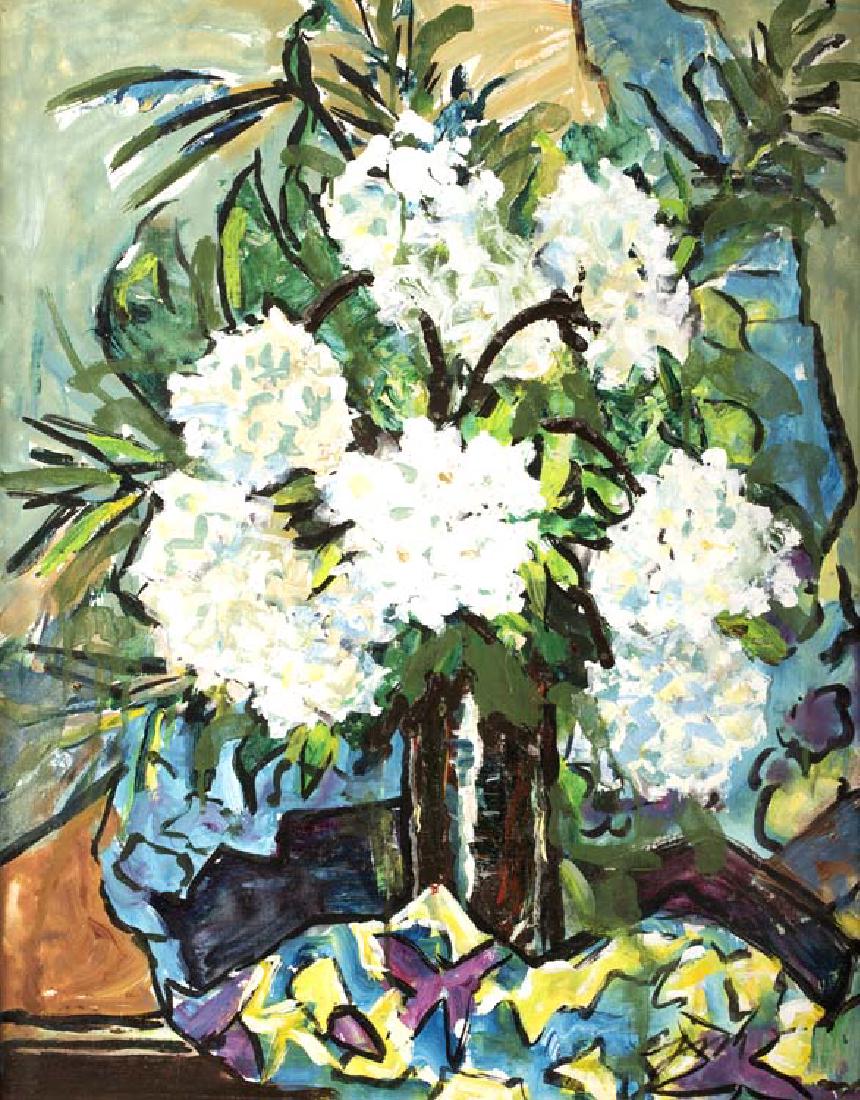 Josephine Mahaffey, Flowers in White, oil on (1 of 1)