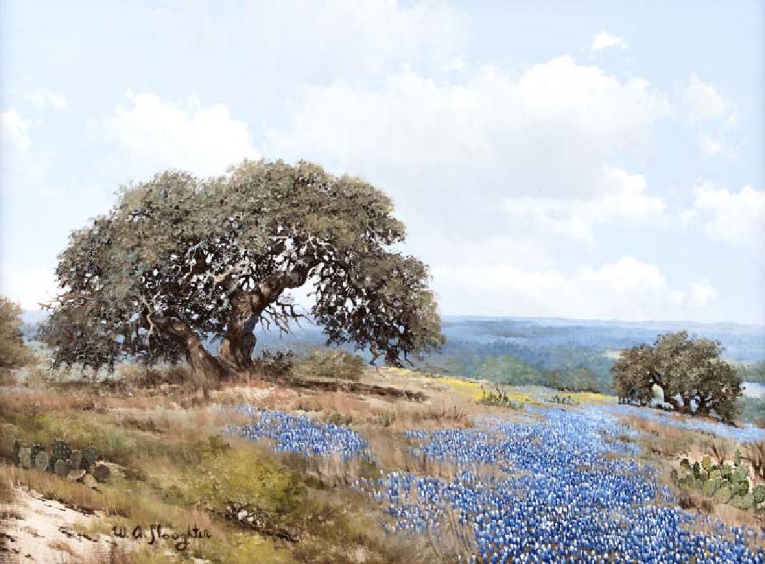 William Slaughter, Bluebonnets, oil on canvas: 18 x 24, signed lower left: W.A. Slaughter